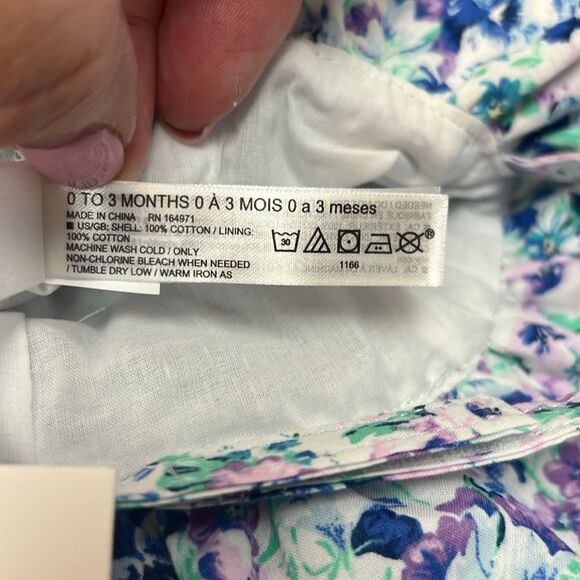 Janie and Jack 100049352 Beau Baby Floral Bow Sun Hat size 0-3 m - Picture 10 of 11